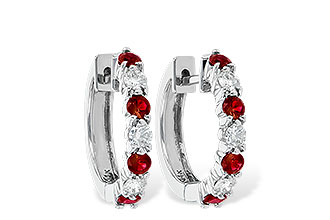 C046-66839: EARRINGS .64 RUBY 1.05 TGW