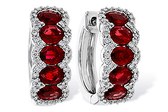 C320-34176: EARRINGS 2.20 TW RUBY 2.45 TGW