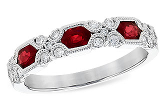 M318-49557: LDS WED RG .74 RUBY 1.00 TGW (4x3MM RUBY)